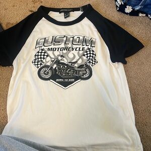 Charlotte Russe motorcycle baby tee
